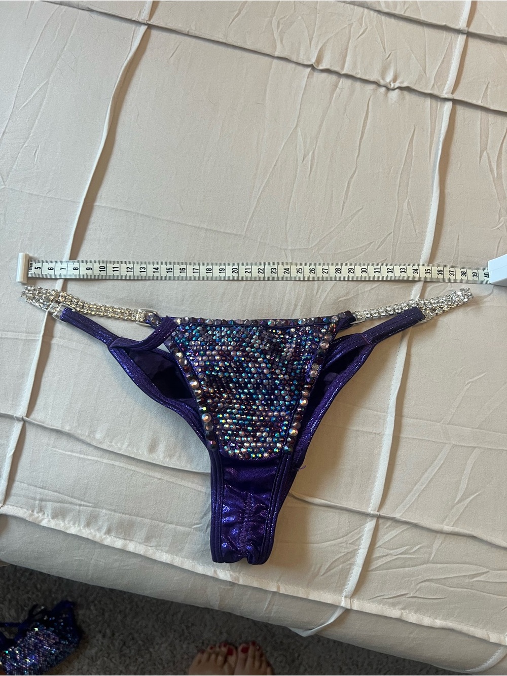 Crystal Embellished Dark Purple Bikini Set - Picture 8 of 12